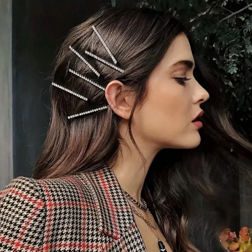 5pcs Shimmering Rhinestone Hair Clips